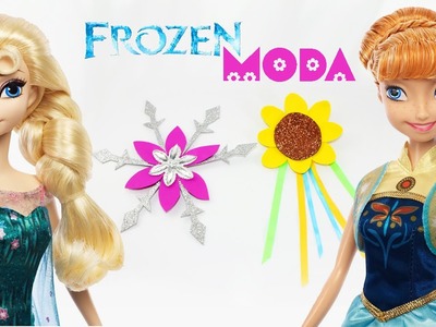 Cómo hacer pinzas. adornos para el pelo (Elsa. Anna) - Pelicula Frozen Fever