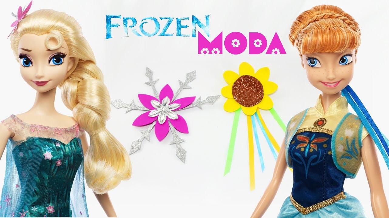 Cómo hacer pinzas. adornos para el pelo (Elsa. Anna) - Pelicula Frozen Fever