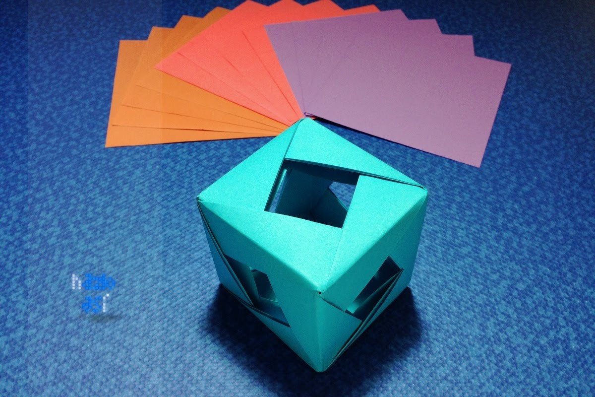 Como hacer un cubo de papel de 16 piezas