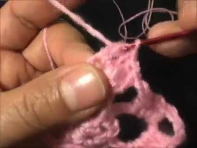 Cómo Tejer Un Motivo Rosa calado a #crochet