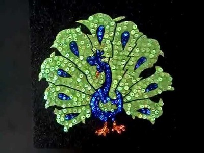 Cuadros Anylu: Pavo real fondo negro