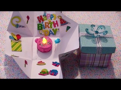 Cajita sorpresa con un pastel dentro para un cumpleaños o 14 de febrero, etc