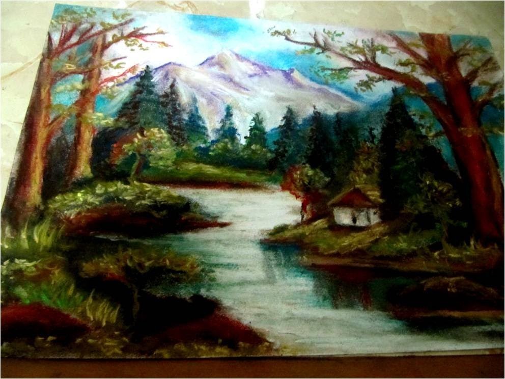 Clases de Dibujo y pintura paisaje con tiza pastel