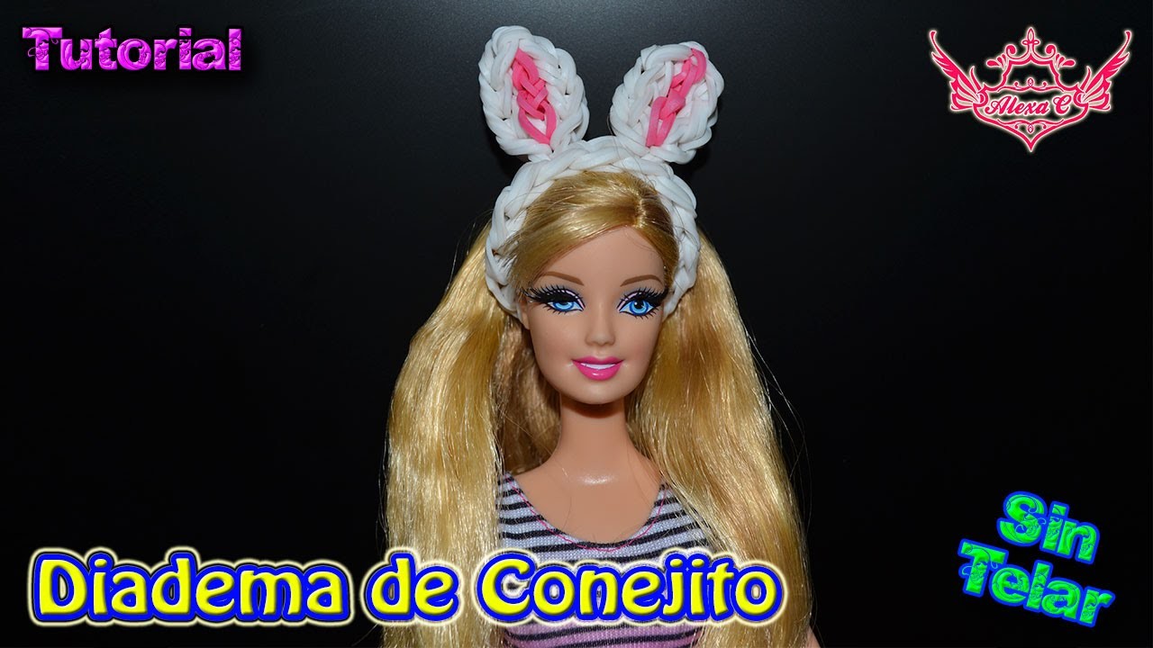 ♥ Tutorial: Diadema de Conejito de gomitas para Muñecas (sin telar) ♥