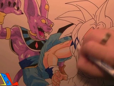 Dibujando a: Goku Modo Dios Vs Bills (Birusu)