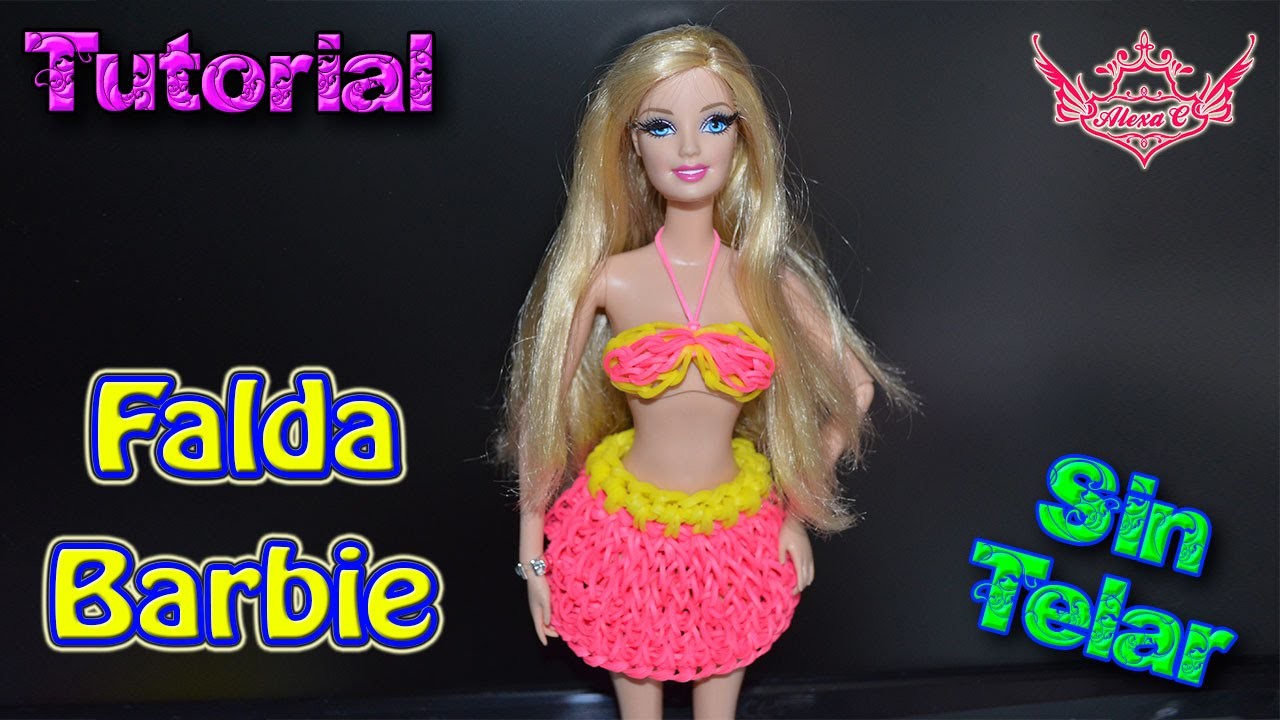 ♥ Tutorial: Falda para Barbies o Muñecas de gomitas (sin telar) ♥