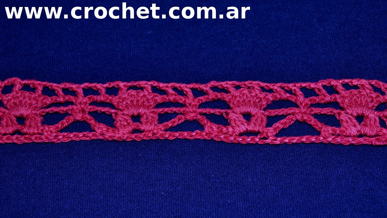 Puntilla N°54 en tejido crochet tutorial paso a paso.