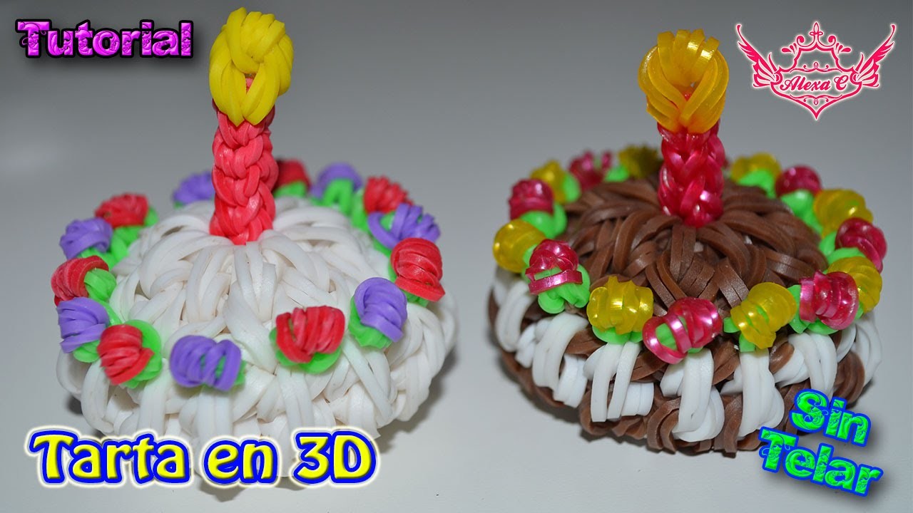 ♥ Tutorial: Tarta o Torta o Pastel en 3D (sin telar) ♥