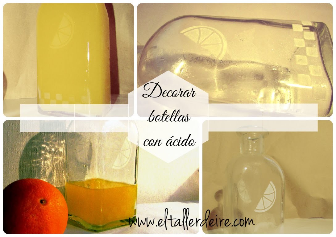 Botellas grabadas con ácido