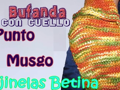 Bufanda con Cuello-Punto Musgo-Tejinelas Betina