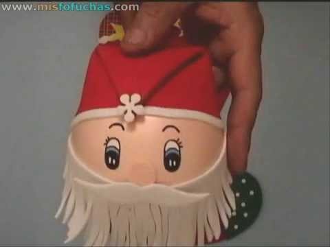 Como pintar los ojos de Santa Claus fofucho en bota de navidad en foami 3d Parte 2