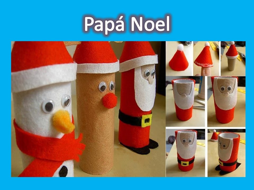 Adornos de Navidad con tubos de papel higiénico
