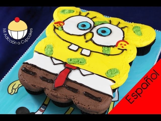 ¡Torta de Cupcakes de Bob-Esponja! Cómo hacer una Torta Desarmable de Cupcakes, de Bob-Esponja