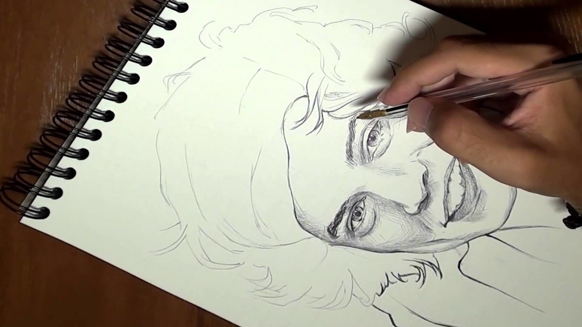 Cómo dibujar a Harry Styles en 3 minutos timelapse (How to draw Harry Styles in 3 minutes)