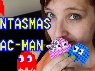 Fantasmas Pac-Man. Manualidades fáciles en hama beads, pyssla, pixy. 