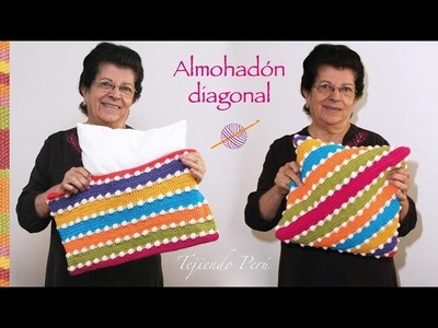 Funda en diagonal tejida a crochet para almohadones (la forma más fácil de hacerlo!)