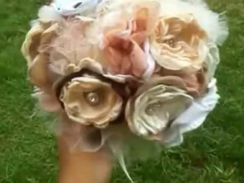 Ramo de novia con flores de tela