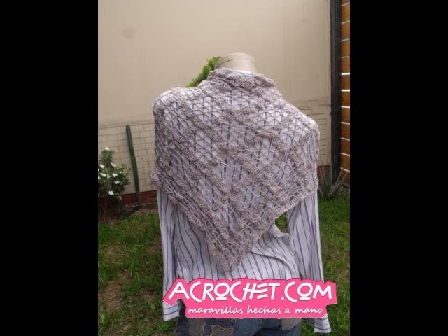 Chal de rombos de conchitas y redecilla parte 3