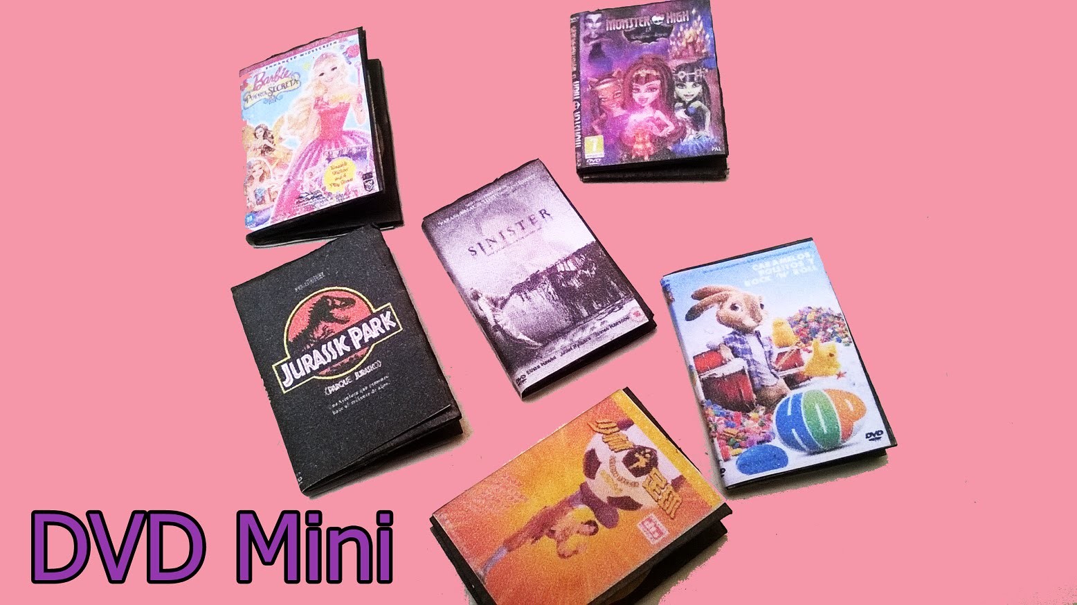 Cajas de  DVD miniatura para Muñecas, Barbie Monster High Peliculas