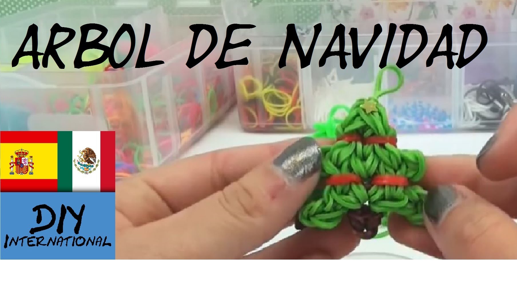 CÓMO HACER UN ARBOL DE NAVIDAD DE GOMITAS - CHRISTMAS TREE - CON TELAR - TUTORIAL EN ESPAÑOL - DIY