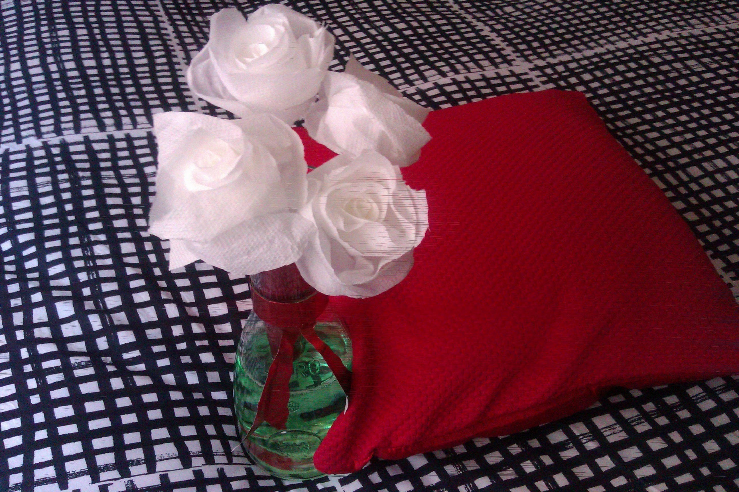 Como hacer una rosa con papel servilleta