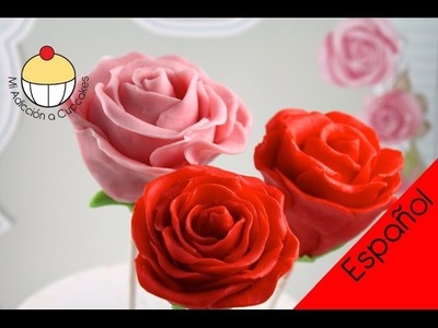 Paletas de Torta en forma de Rosa para San Valentín
