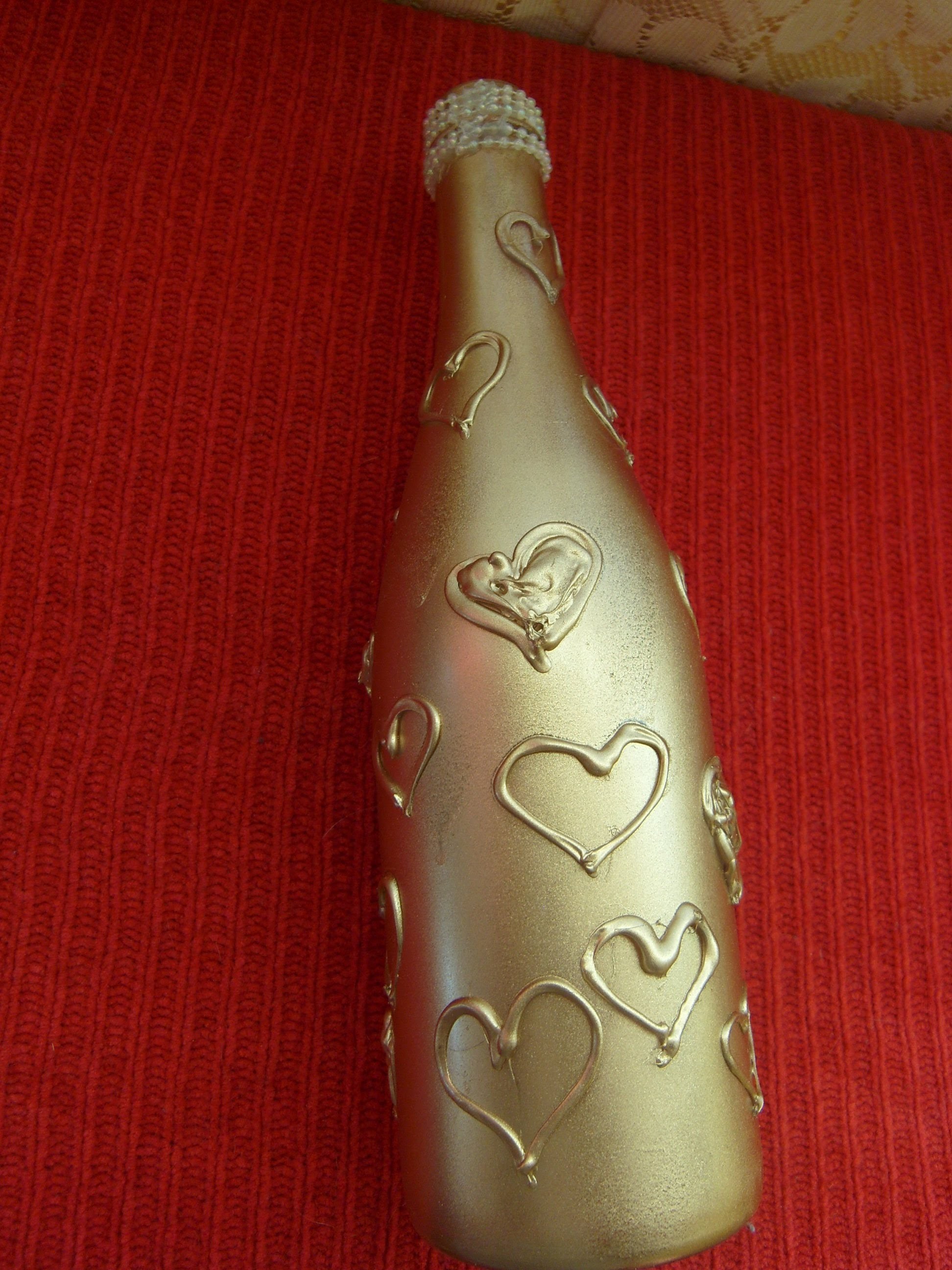 San Valentín DIY Botella decorada