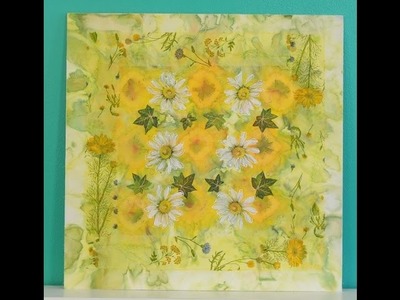 Tecnica Mixta – Shibori – Decoupage - Cuadro de flores