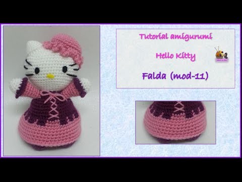 Tutorial amigurumi Hello Kitty - Falda (mod-11)
