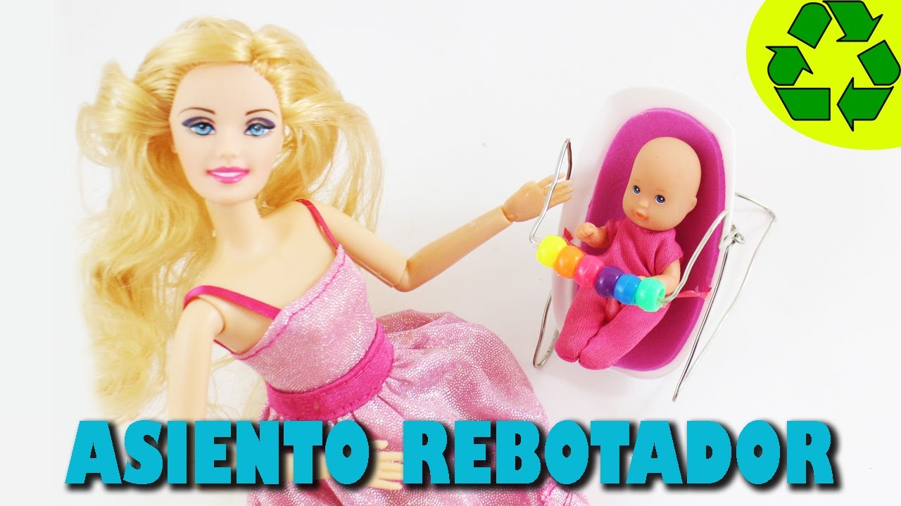 Cómo hacer un asiento rebotador FUNCIONAL para el bebé de tu muñeca - Manualidades para muñecas