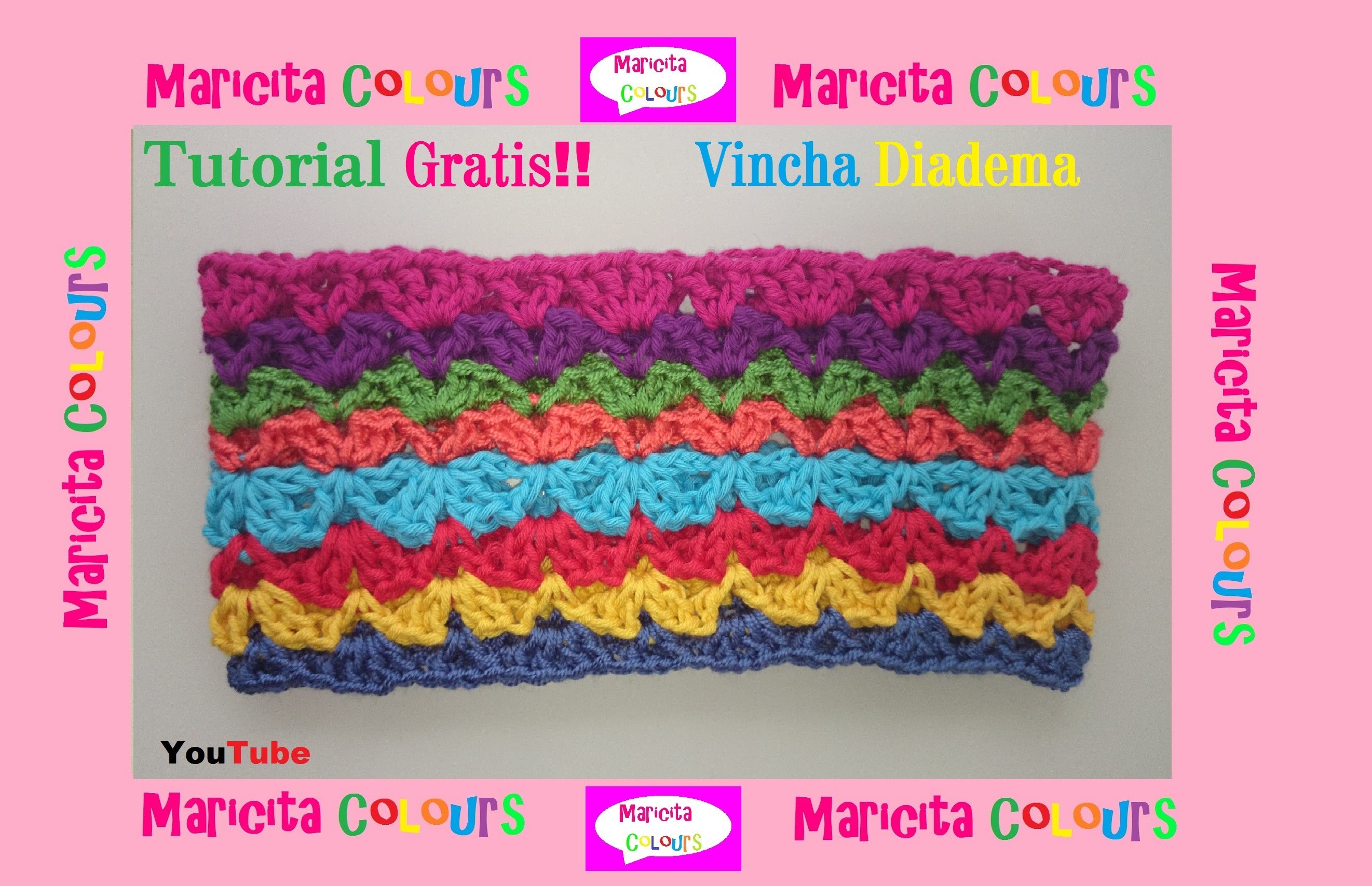 Crochet Tutorial Vincha Diadema "Sara" super fácil de tejer por Maricita Colours