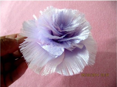Rosas matizadas purple roses en cintas deshiladas para el cabello