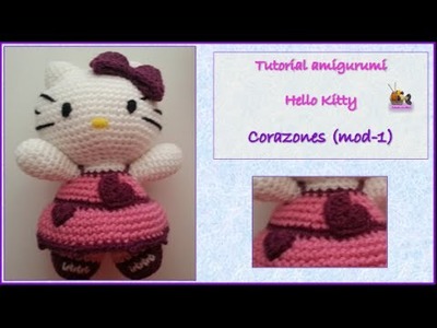 Tutorial amigurumi Hello Kitty - Corazones (mod-1)