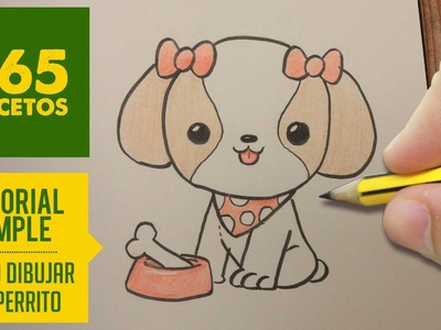 COMO DIBUJAR PERRITOS KAWAII PASO A PASO - Dibujos kawaii faciles - How to draw a dog