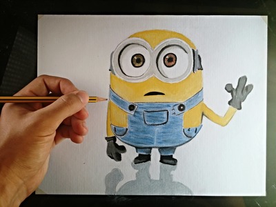 Cómo dibujar un Minion con lápices de colores | How to draw a Minion