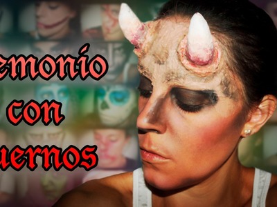 Maquillaje Halloween Demonio con cuernos Makeup FX #10 | Silvia Quiros