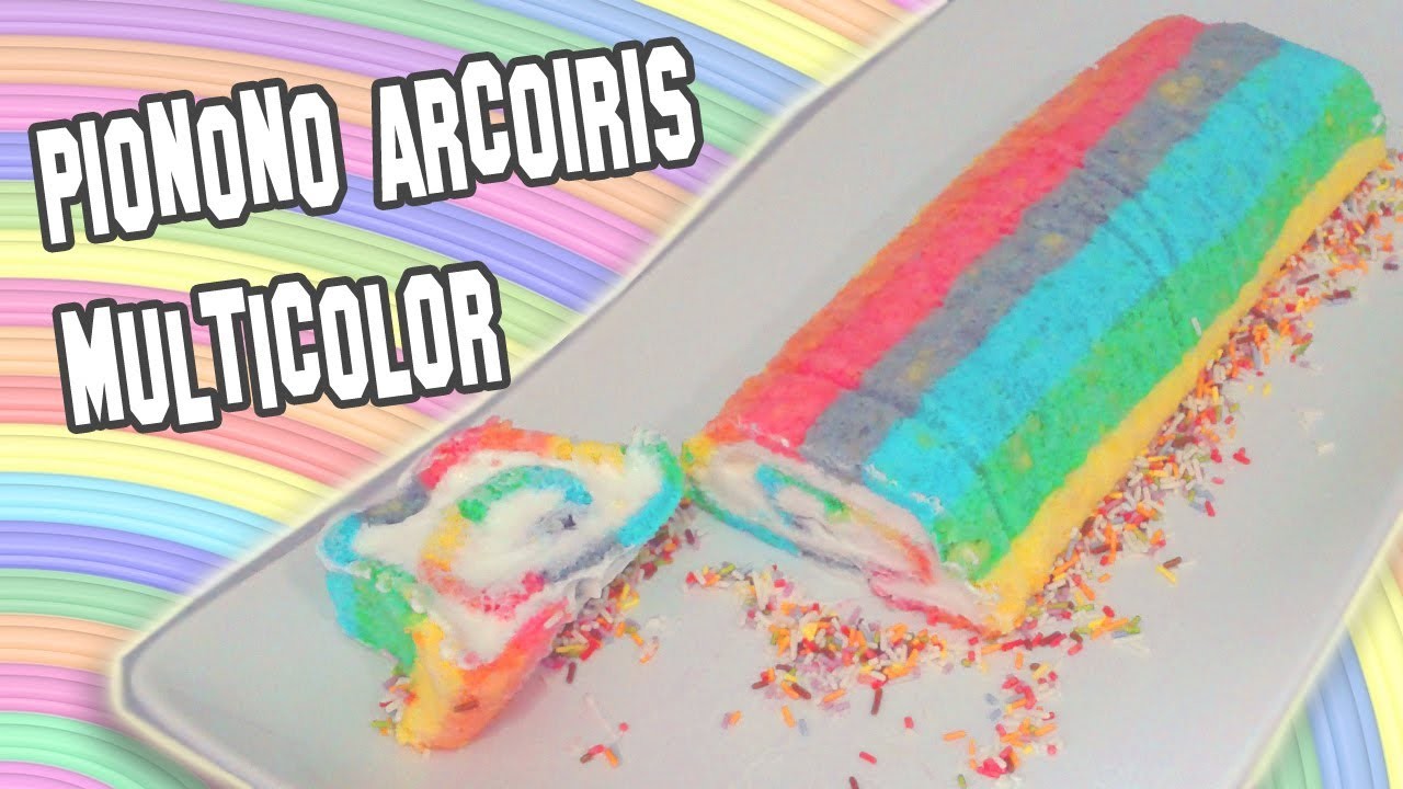 Recetas de Cocina | Como Hacer Pionono Arcoiris Multicolor | Rainbow roll