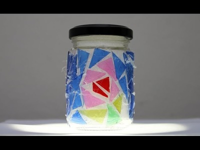 Cómo hacer un mosaico trencadís reciclando botellas de plástico y reutilizando un bote de cristal