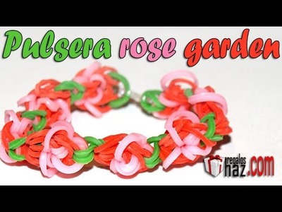 PULSERA ROSE GARDEN - DIY - RAINBOW LOOM - ROSE GARDEN BRACELET