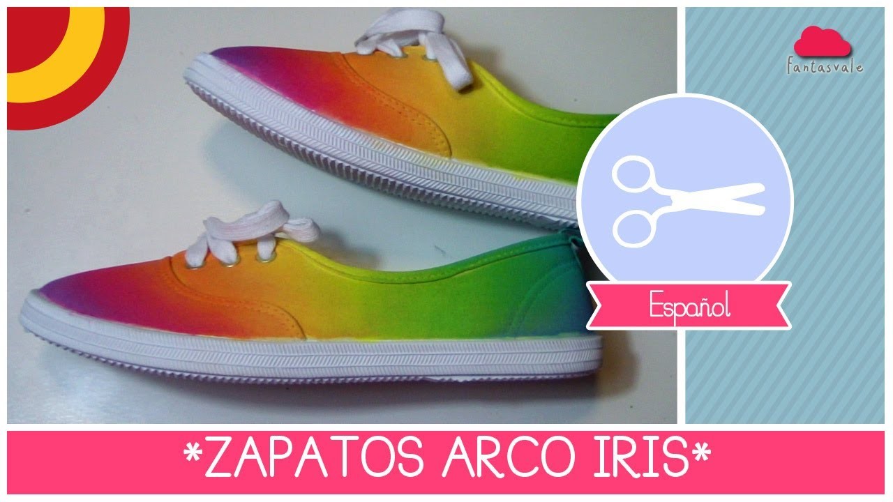 ZAPATOS ARCO IRIS DIY (Hazlo to Mismo!) Manualidad fashion