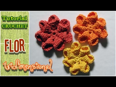 DIY Flor tridimensional o 3D - Tutorial Crochet