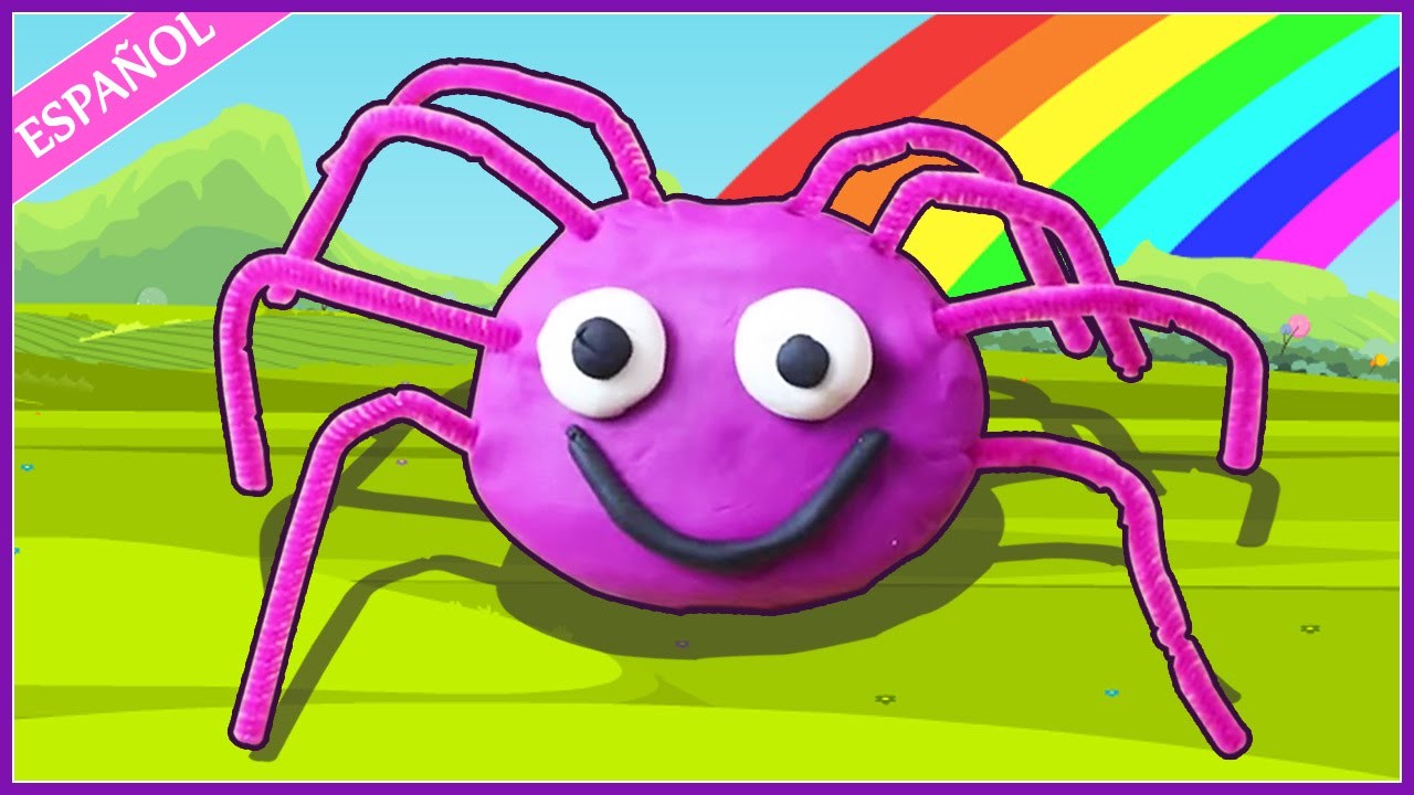 Incy Wincy de Plastilina |  How to Make  Play Doh Spider | Play Doh Creations by Hooplakidz Esapnol