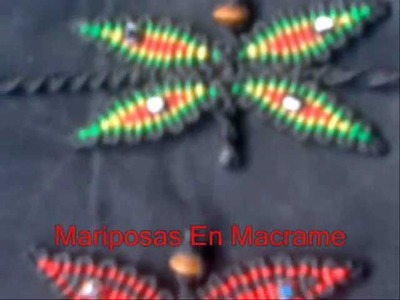 Mariposas En Macrame y Pulseras En Colores Rasta - Butterflies In Macrame Rasta colors and Bracelets
