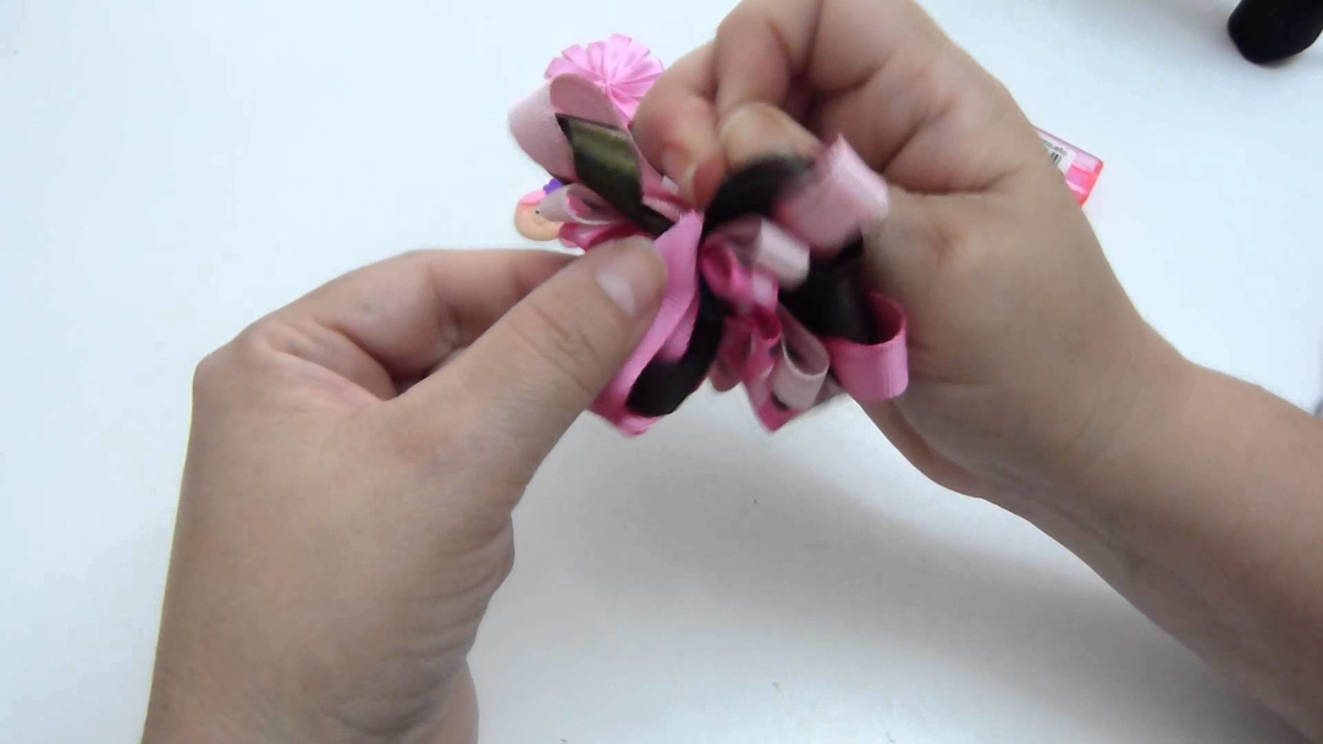 Moños y flores en cinta para elaborar accesorios para el cabello video  268