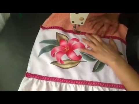 Pintura en tela como armar toalla con cenefa con cony