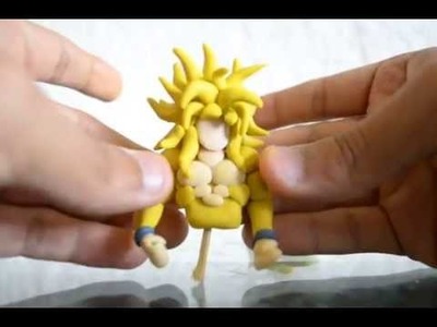 Como hacer a Goku SSJ Dios de plastilina