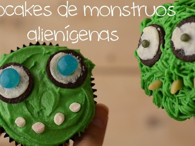 Cómo hacer cupcakes de monstruos alienígenas (decoración) ♡ Bocados Divinos