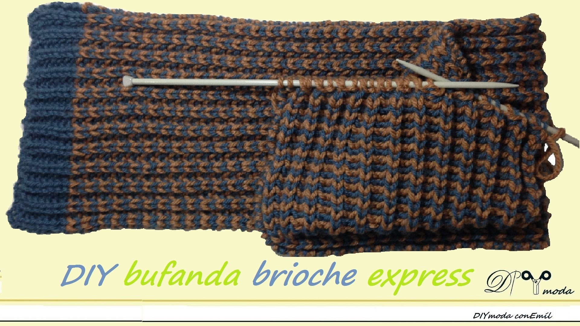 Cómo tejer bufanda brioche express con dos agujas