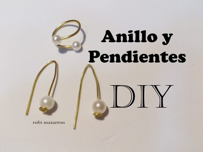 DIY. Anillo y pendientes muy facil. Ring and earrings easy