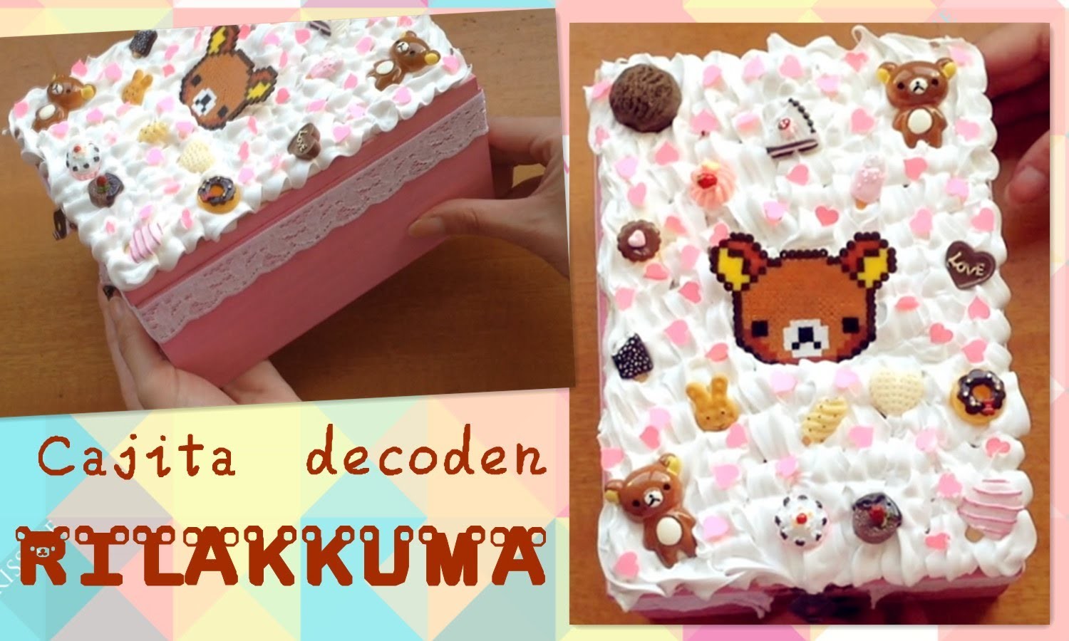 DIY ♥ Cajita kawaii decoden rosa de Rilakkuma